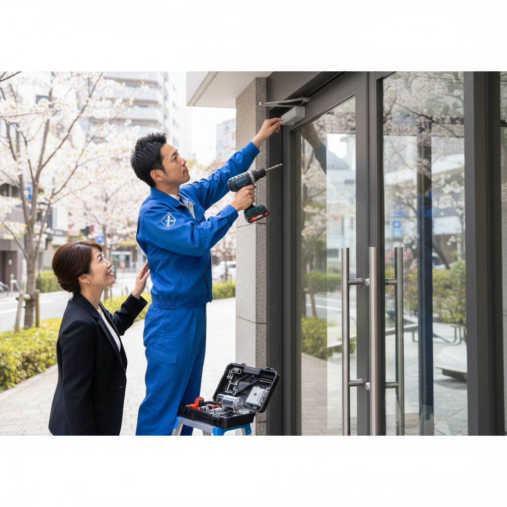 渋谷区神宮前でのドアクローザー交換：原因と修理のポイント
