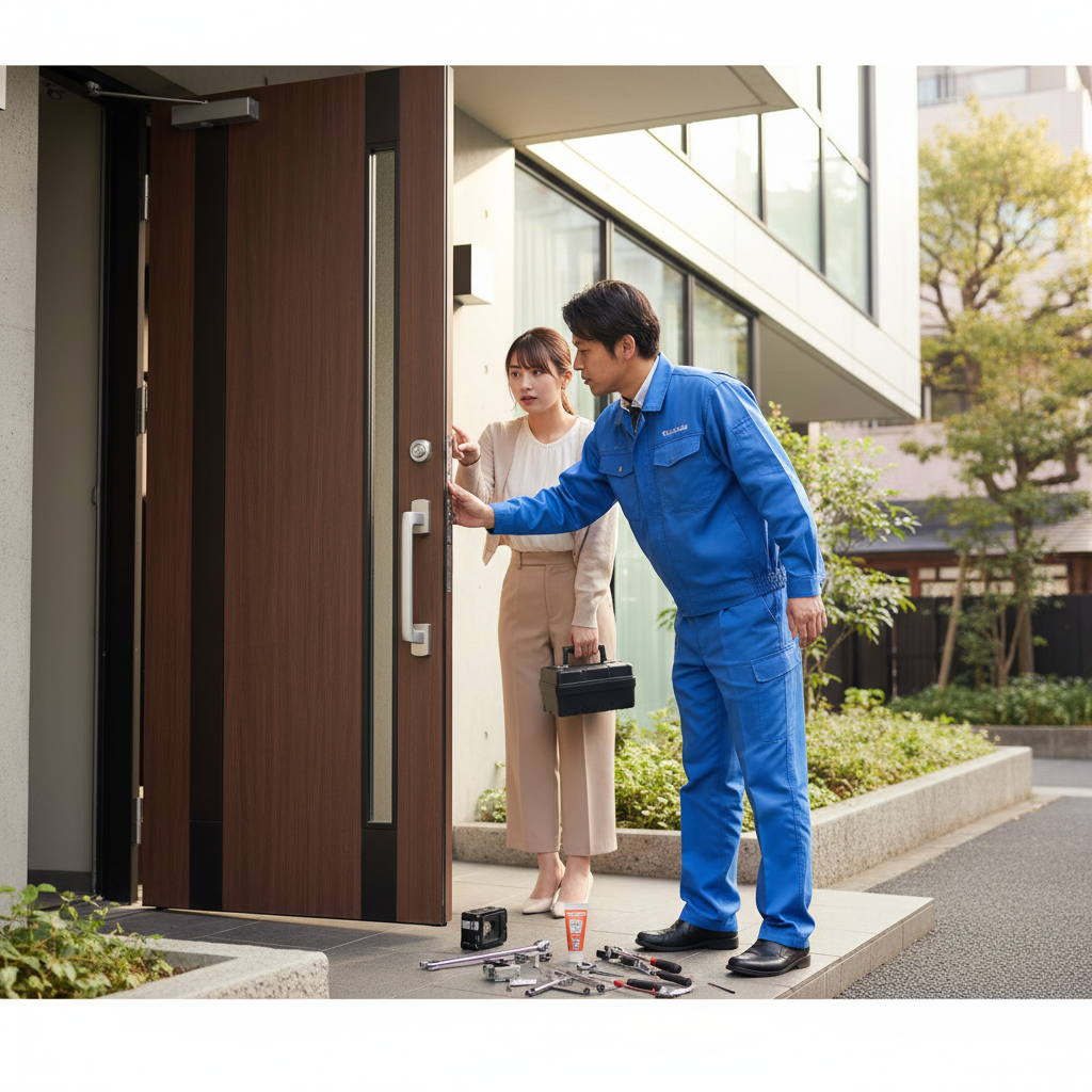 渋谷区原宿でドアクローザー修理・交換！原因と今すぐできる応急処置