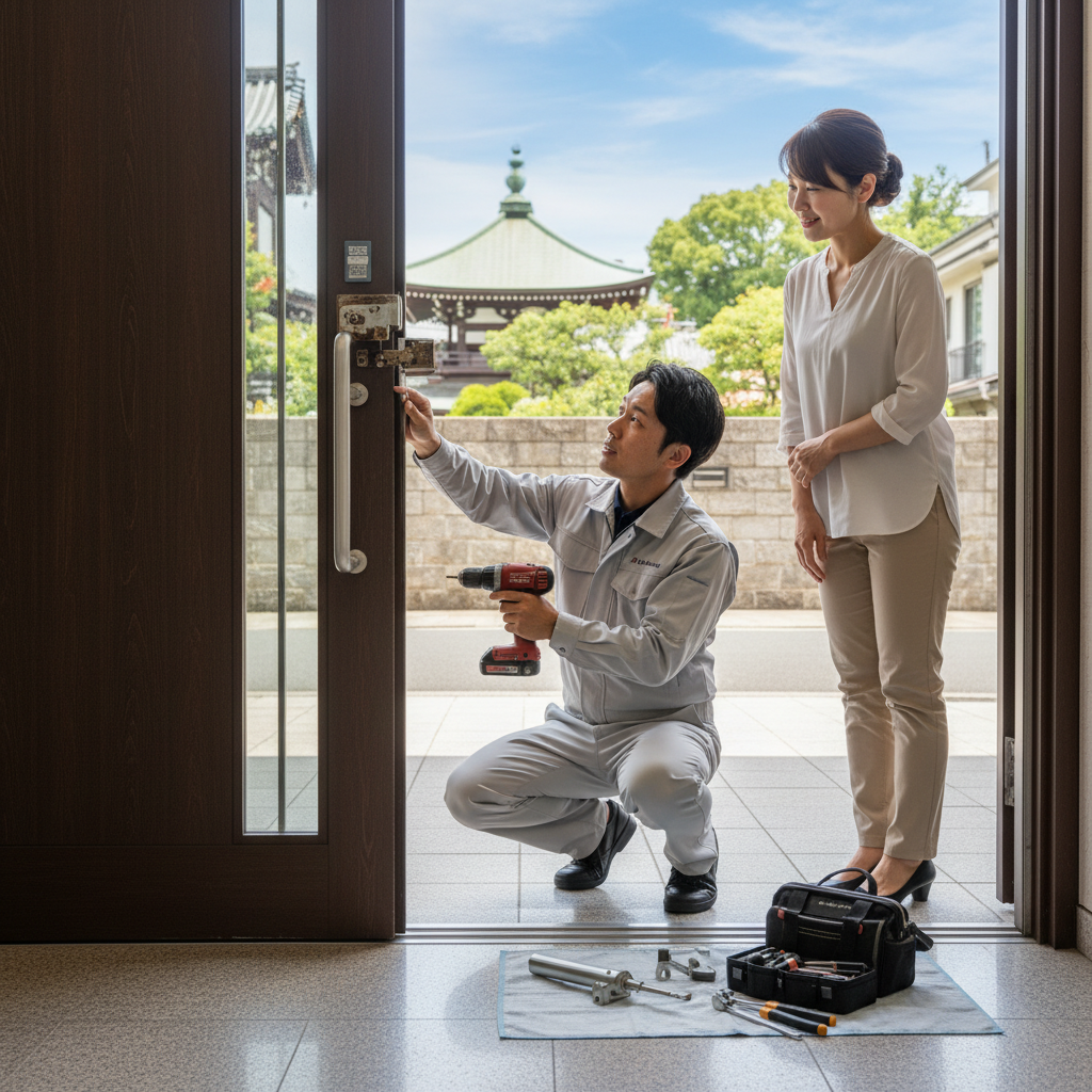 台東区蔵前でドアクローザー交換！原因と最適な修理・交換方法