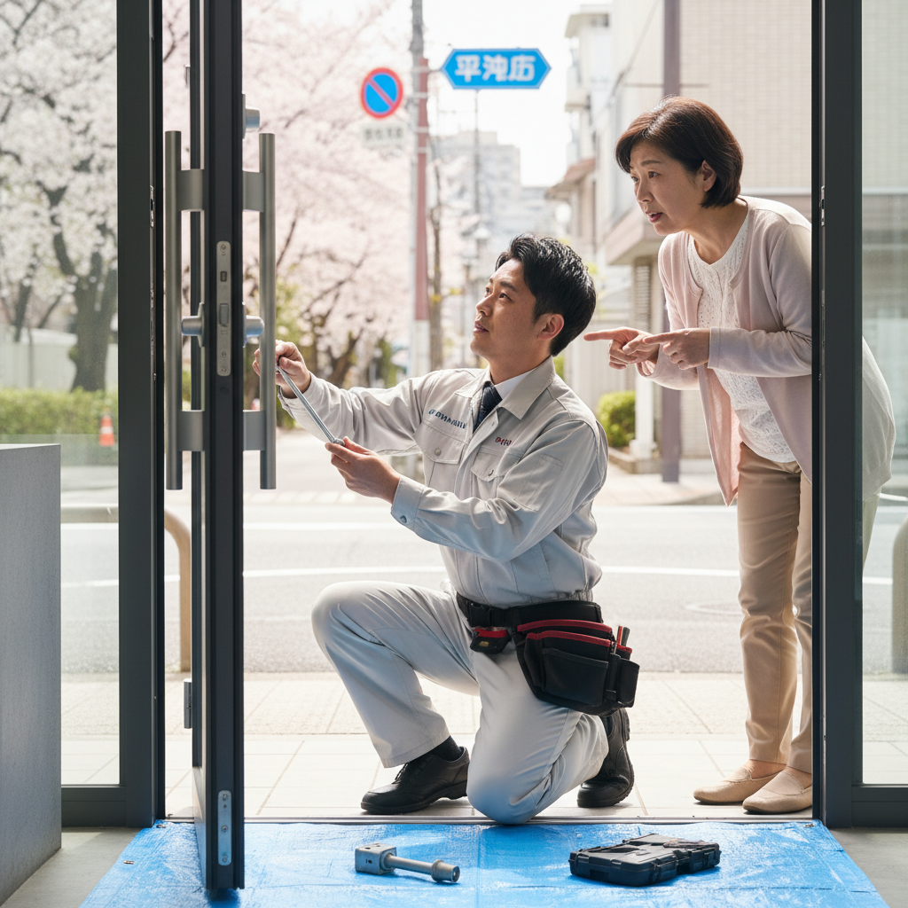 練馬区平和台でのドアクローザー修理・交換：原因と対策