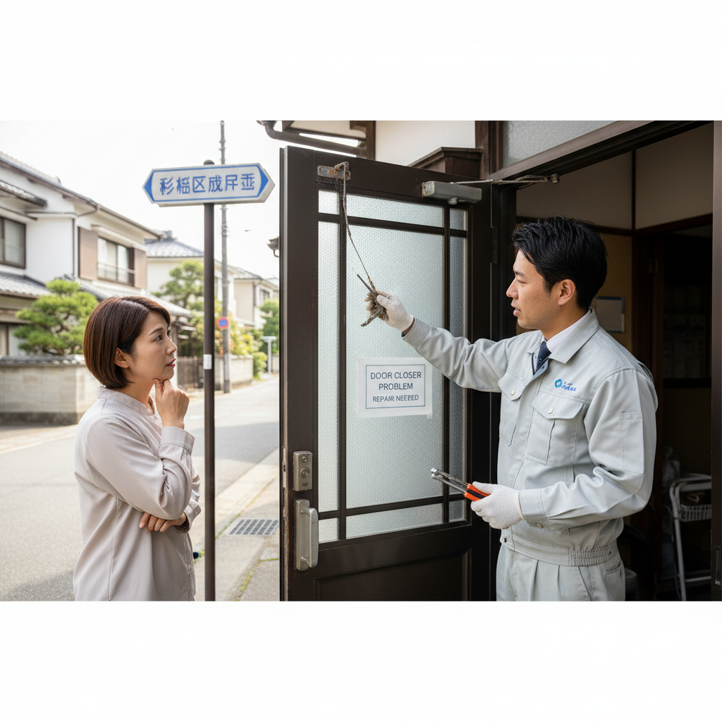 杉並区成田西でドアクローザー修理・交換が必要な理由とサイン