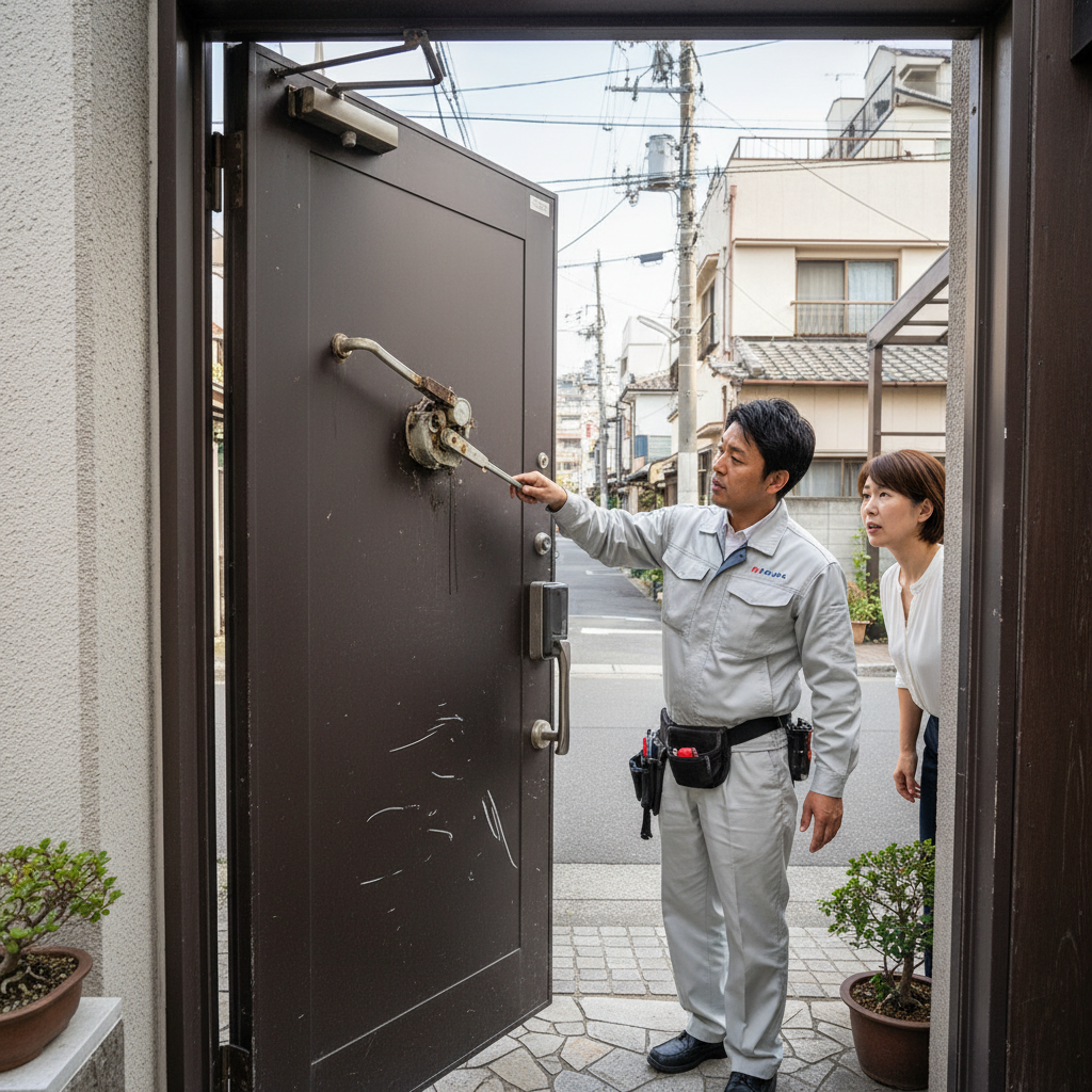 中央区月島でドアクローザー交換が必要な症状と原因