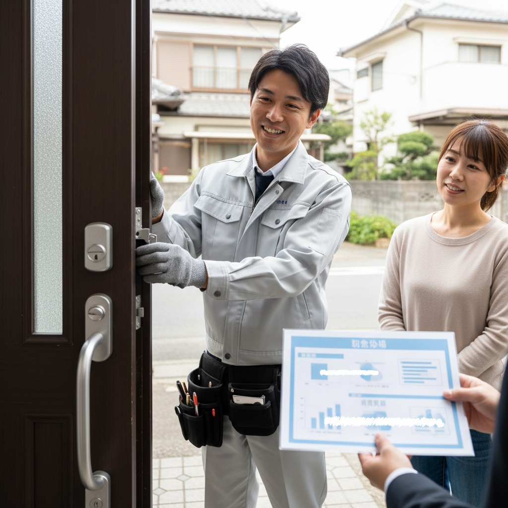 品川区中延のドアクローザー交換の料金相場、事例、依頼の流れ
