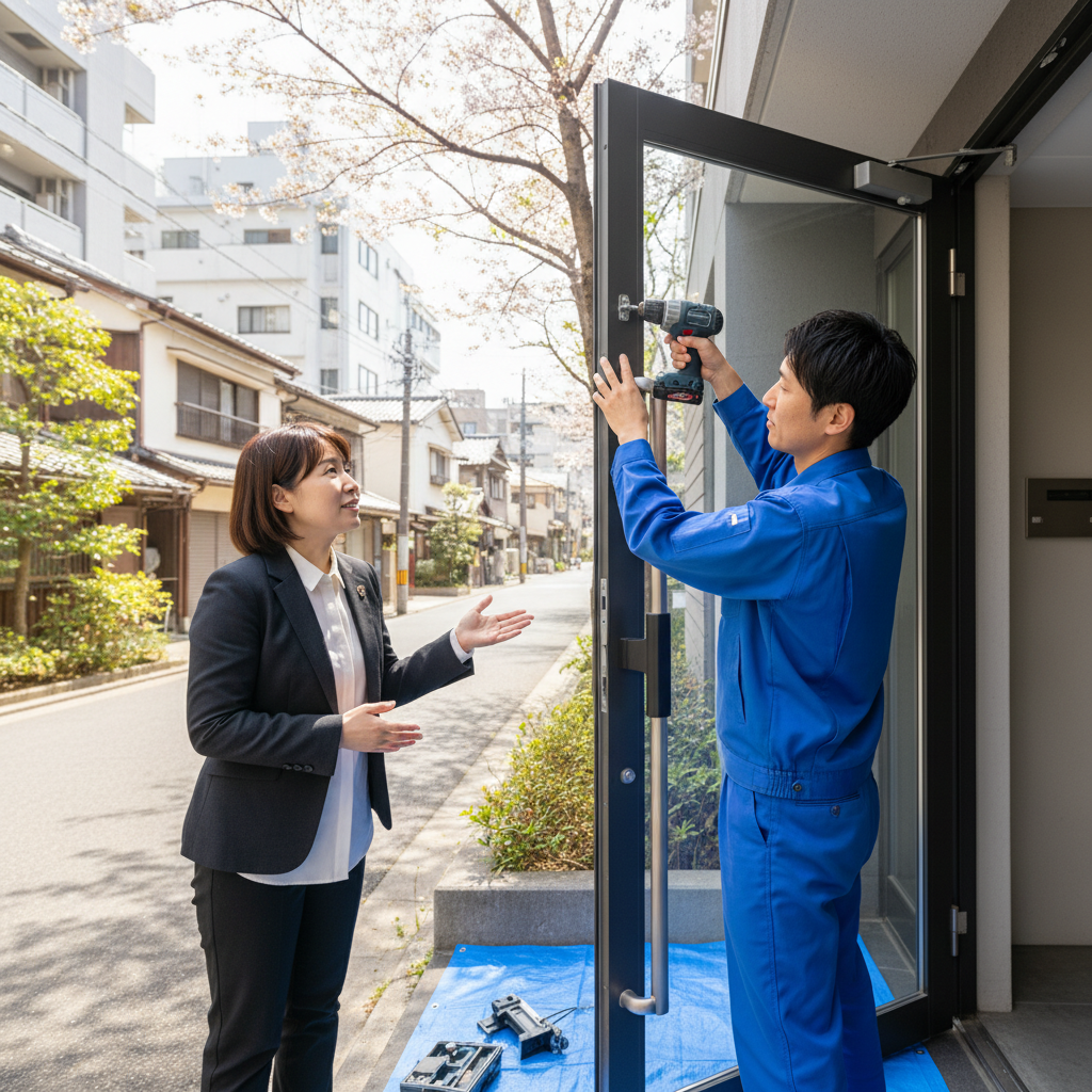 新宿区揚場町でのドアクローザー交換:料金相場と依頼の流れ