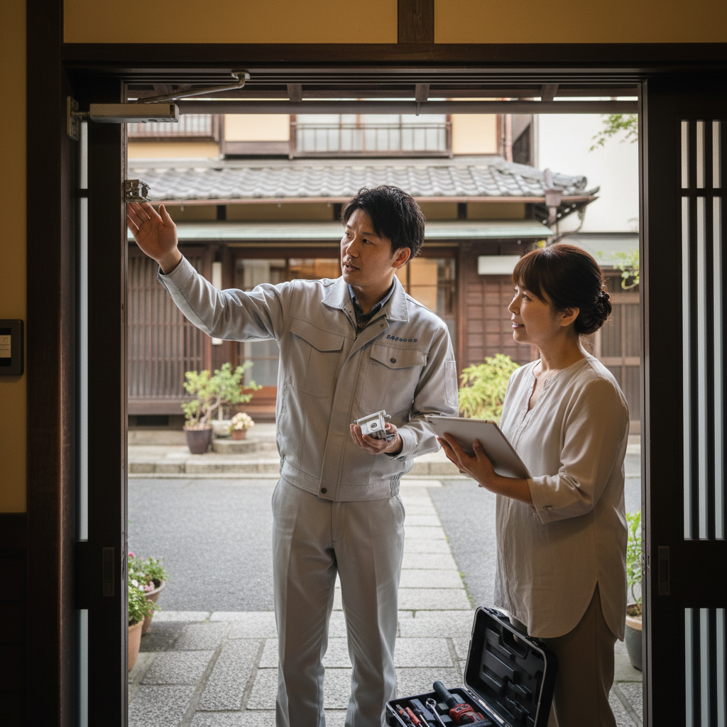 料金相場、事例、依頼の流れ：新宿区神楽坂のドアクローザー交換