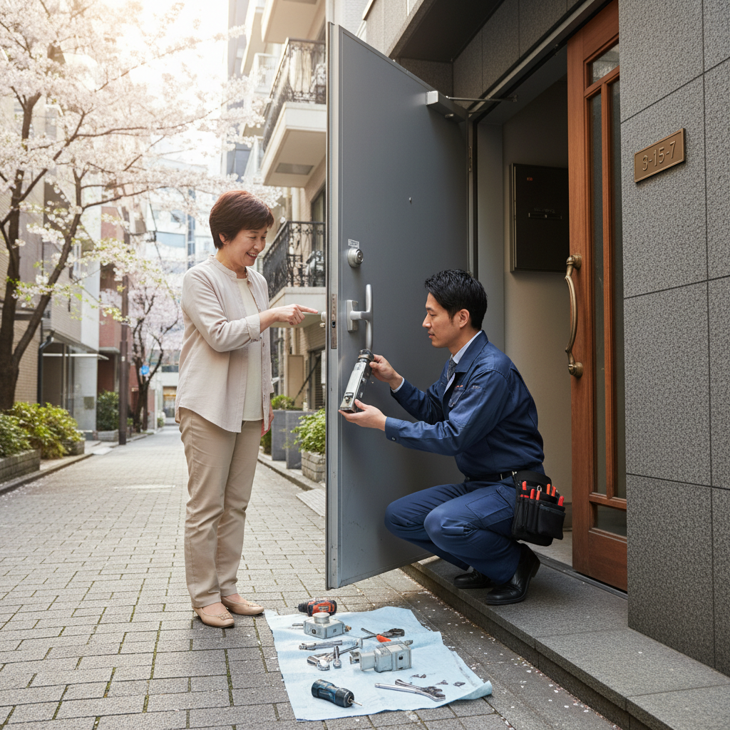 渋谷区道玄坂のドアクローザー修理・交換:料金・事例・依頼の流れ