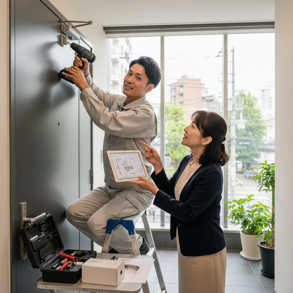 渋谷区千駄ヶ谷 ドアクローザー交換の料金相場、事例、依頼の流れ