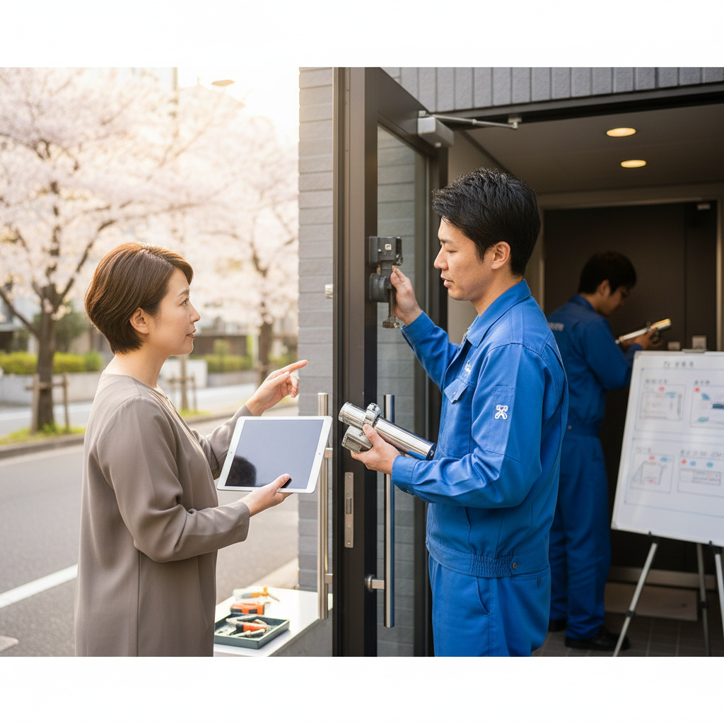 料金・事例・依頼の流れ:中野区本町のドアクローザー交換