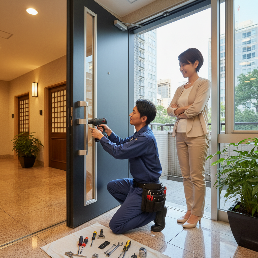 中央区銀座のドアクローザー交換：料金相場、事例と依頼の流れ
