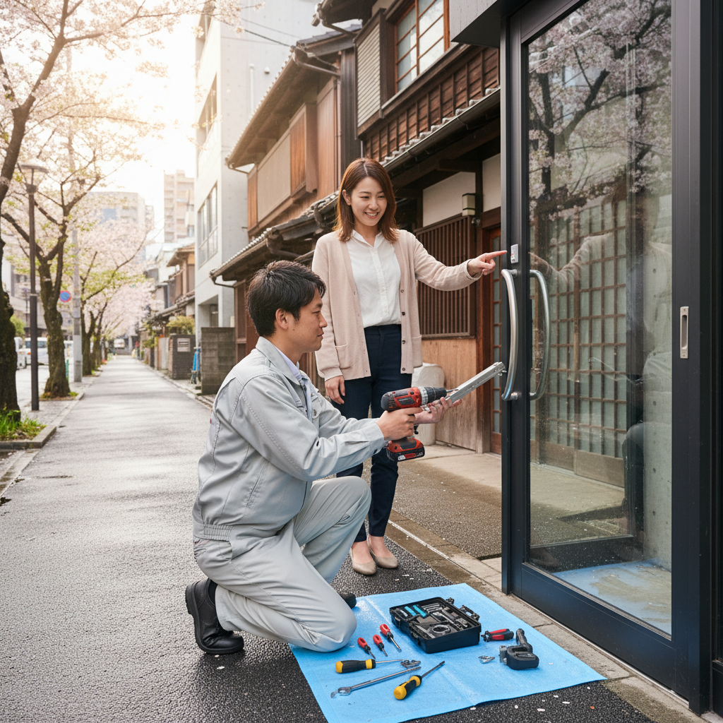 中央区室町でのドアクローザー交換:料金相場、事例、依頼の流れ