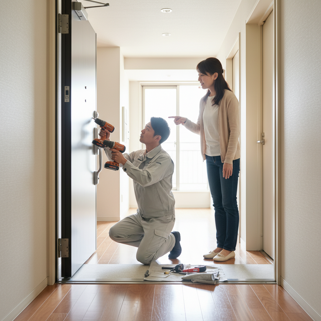 中央区箱崎町でのドアクローザー交換:料金相場、事例、依頼の流れ
