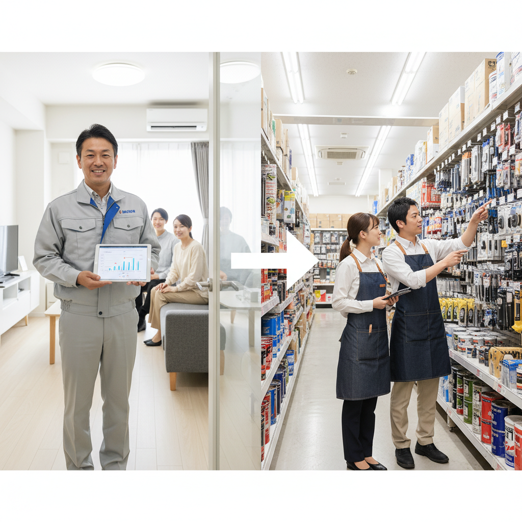 ダスキンとホームセンター（コーナン・カインズ）の比較に関する画像