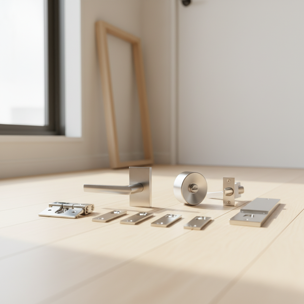 室内ドアの主要部品の名称と機能に関する画像