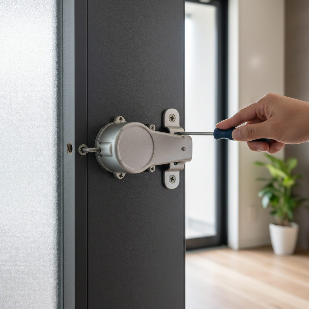 玄関ドアクローザーのネジ外れや本体のガタつきに関する画像