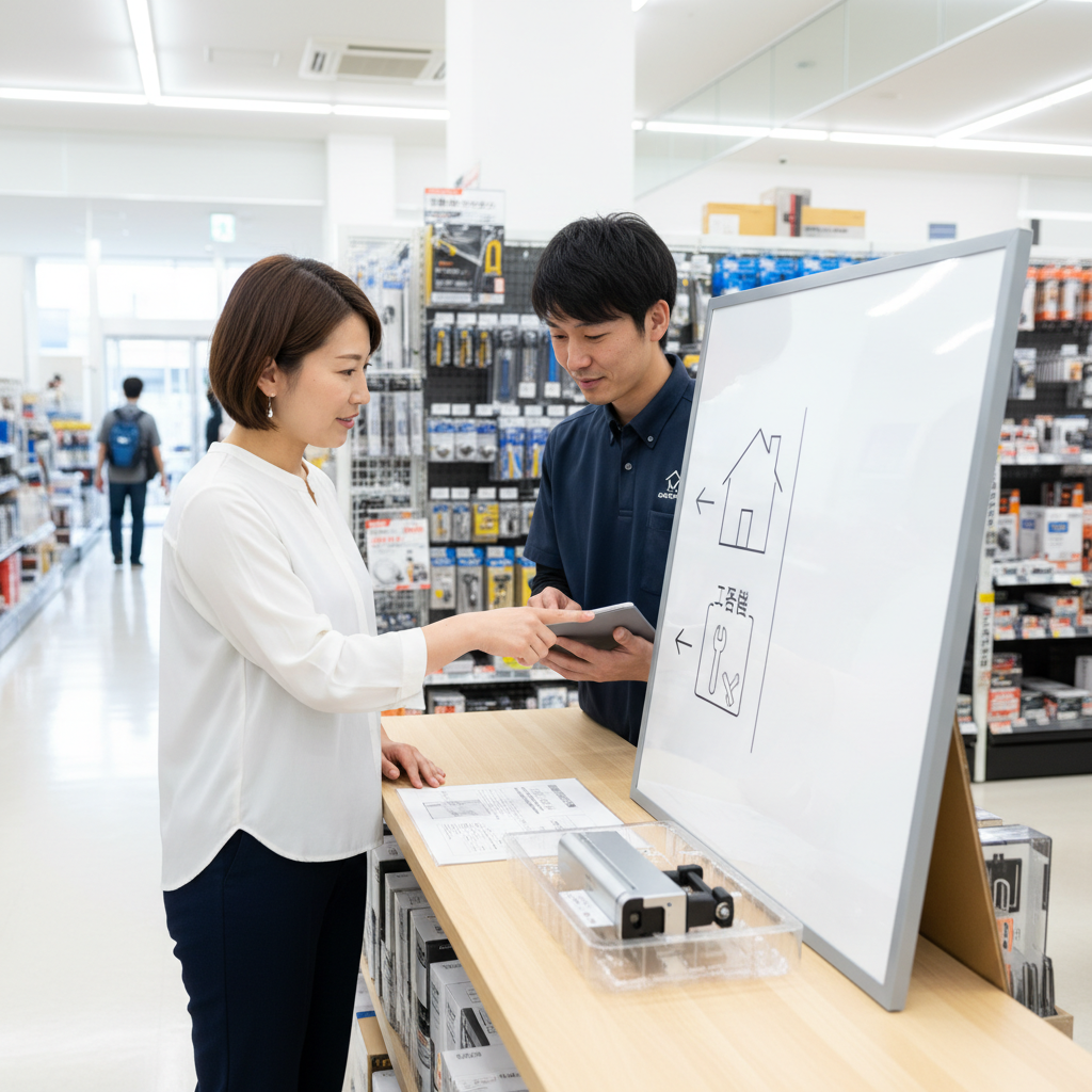 ホームセンターでの交換費用内訳（本体価格＋工事費）に関する画像