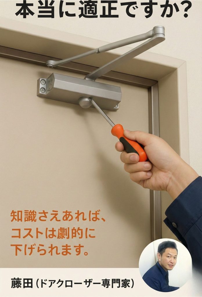 ドアクローザー交換はDIYで半額？業者の価格の裏側と失敗しない型番選定術