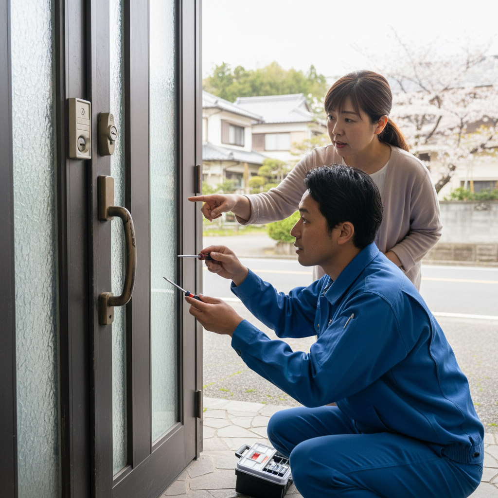 東京都あきる野市伊奈で多いドア修理｜ドアクローザー・蝶番・ドアノブの症状と原因