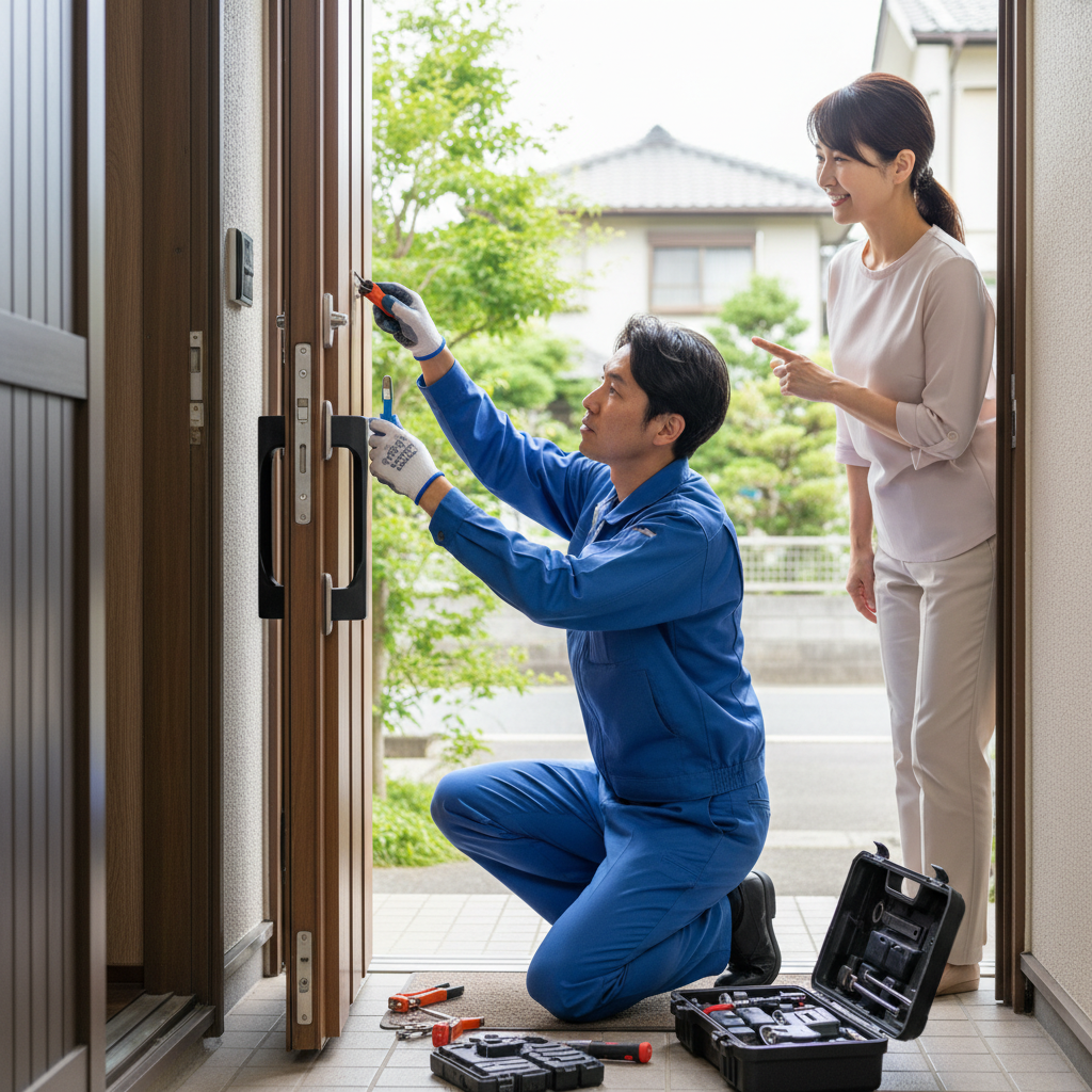 東京都あきる野市入野のドア修理｜ドアクローザー・蝶番・ドアノブの修理・交換