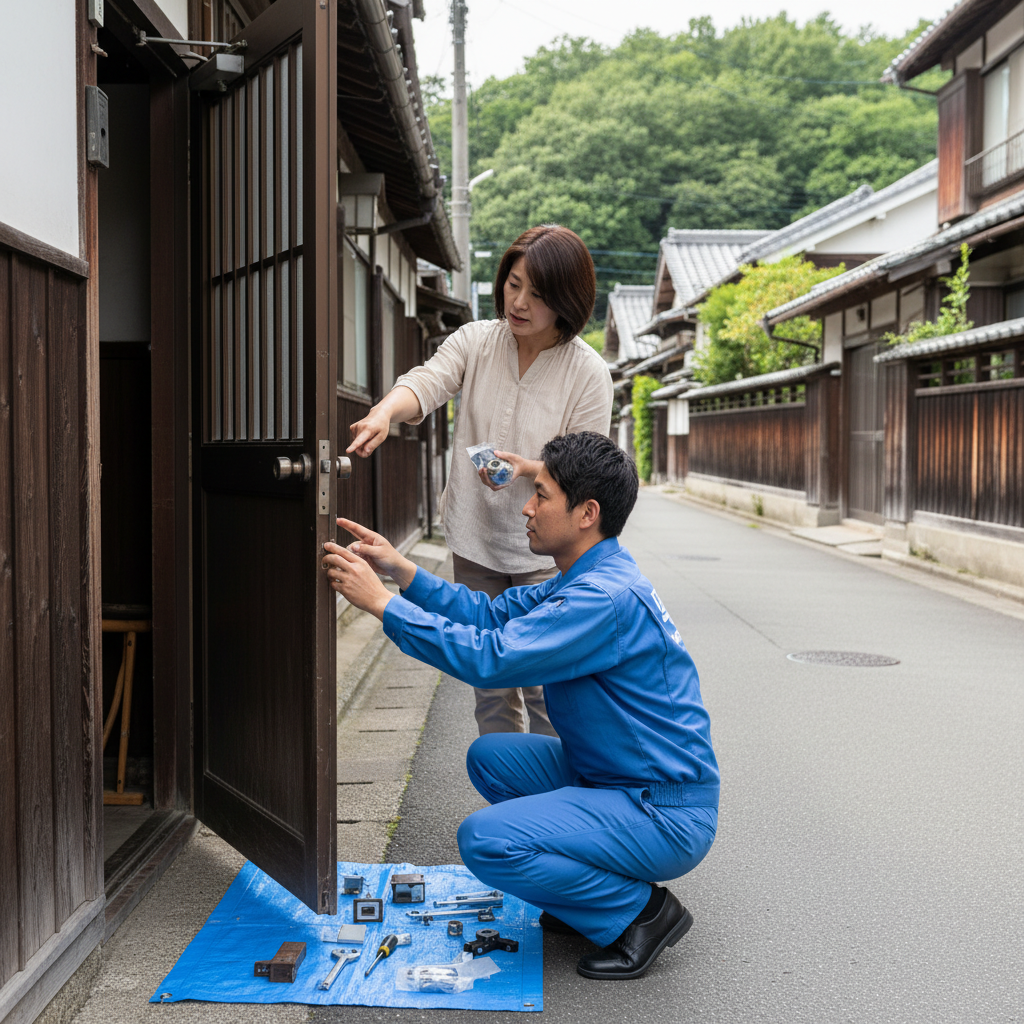 東京都あきる野市平沢西で多いドア修理｜ドアクローザー・蝶番・ドアノブの症状と原因