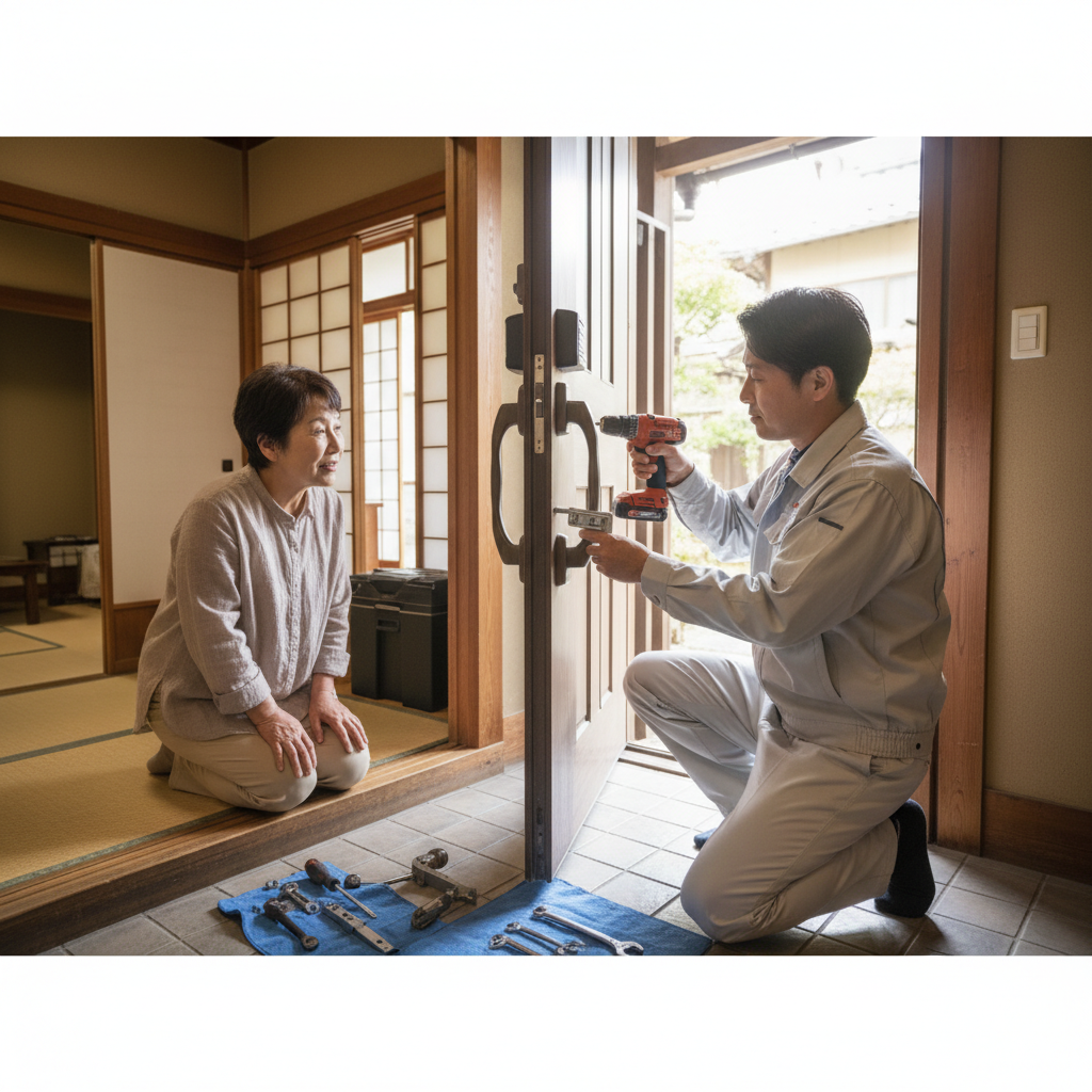 東京都あきる野市網代で多いドア修理｜ドアクローザー・蝶番・ドアノブ