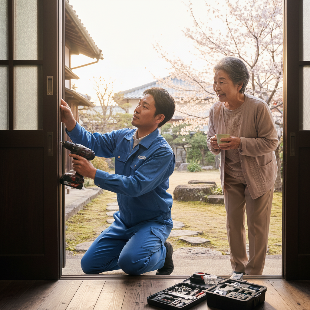 東京都あきる野市野辺で迅速対応!ドアクローザー・蝶番・ドアノブの修理・交換