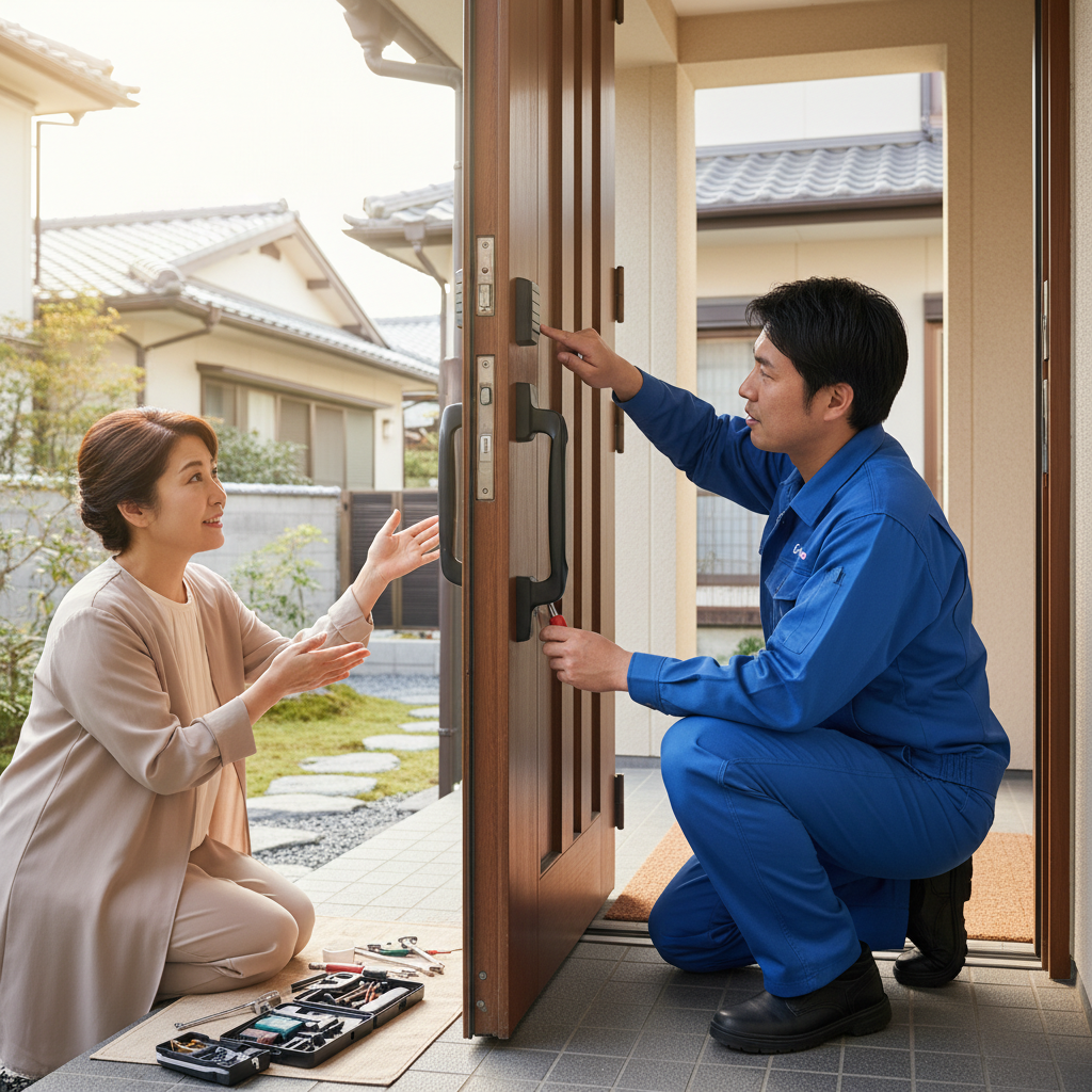 東京都稲城市百村 ドア修理｜ドアクローザー・蝶番・ドアノブのトラブル原因と対策