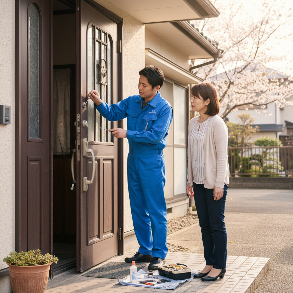 東京都羽村市川崎のドア修理｜ドアクローザー・蝶番・ドアノブの症状別対処法