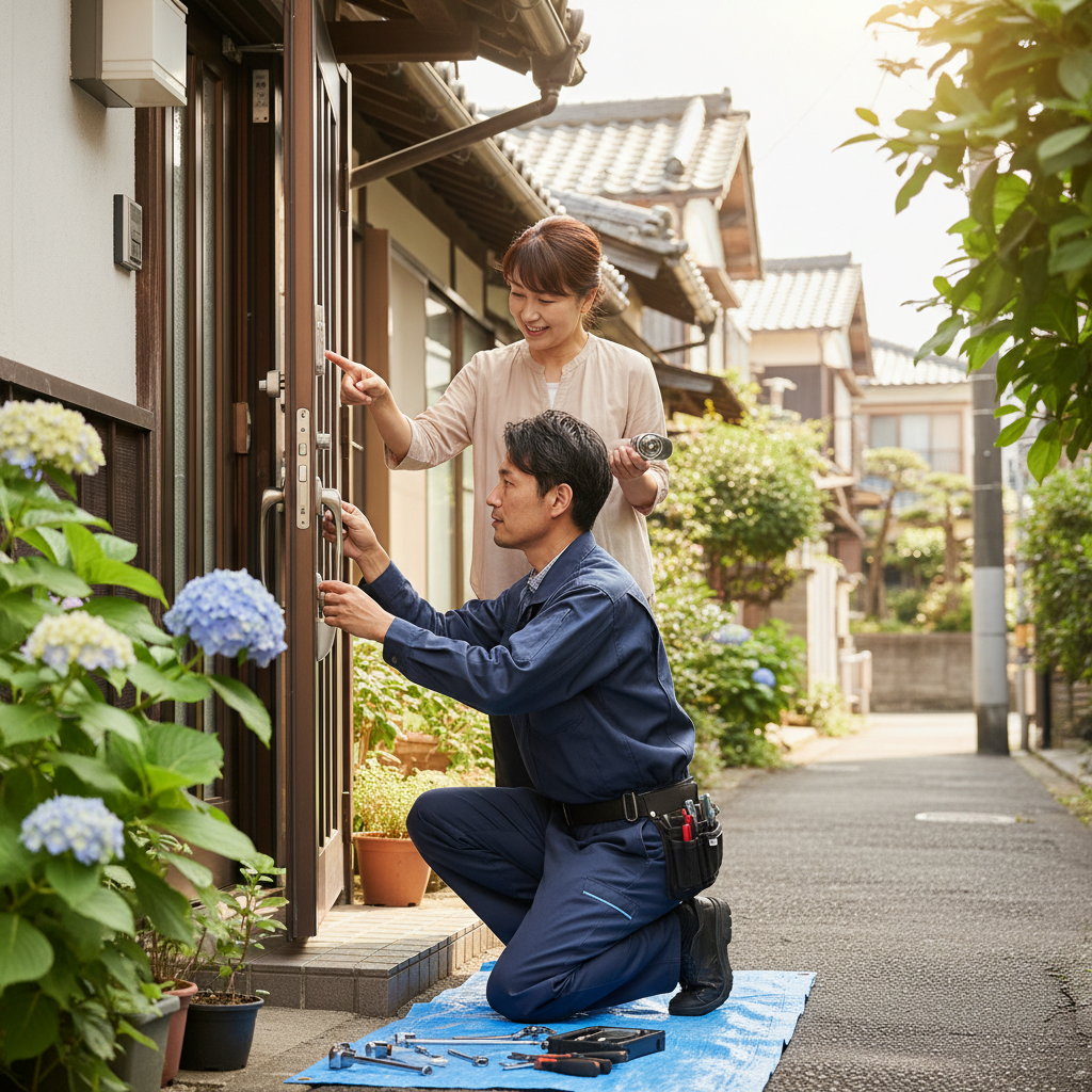 東京都葛飾区お花茶屋でドア修理!ドアクローザー・蝶番・ドアノブの修理交換