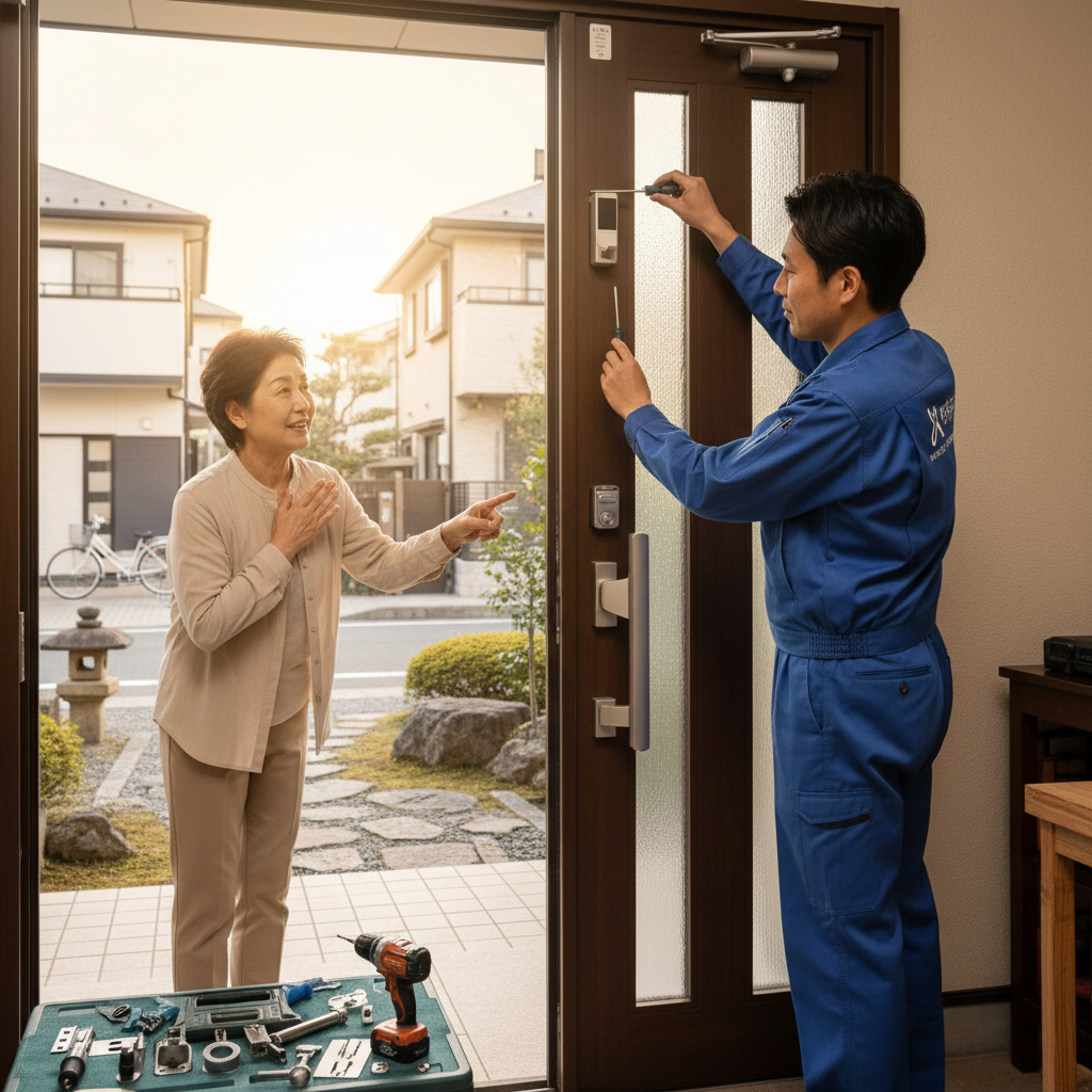 東京都葛飾区金町 ドア修理：ドアクローザー・蝶番・ドアノブのトラブル解決