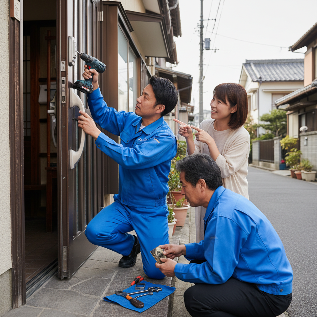 東京都江戸川区中央でドア修理！ドアクローザー・蝶番・ドアノブ交換