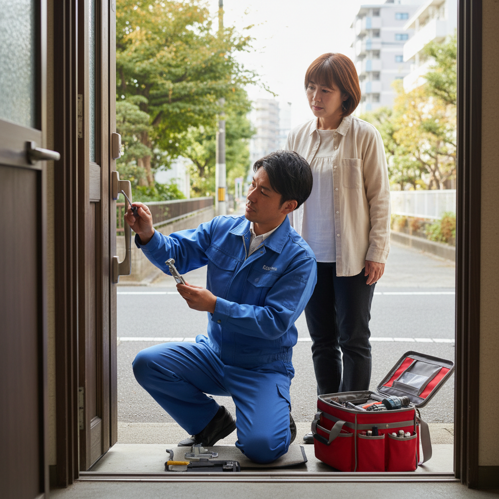 東京都江東区枝川で多いドア修理|ドアクローザー・蝶番・ドアノブ