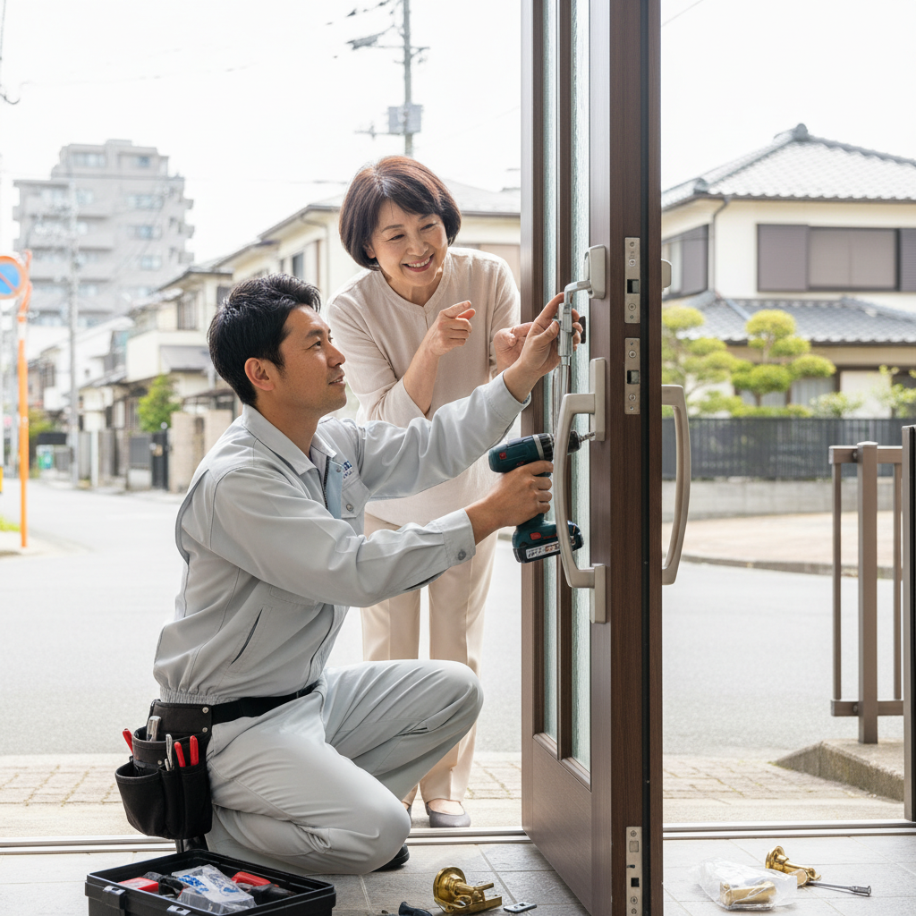 東京都江東区富岡でドア修理！ドアクローザー・蝶番・ドアノブの修理交換