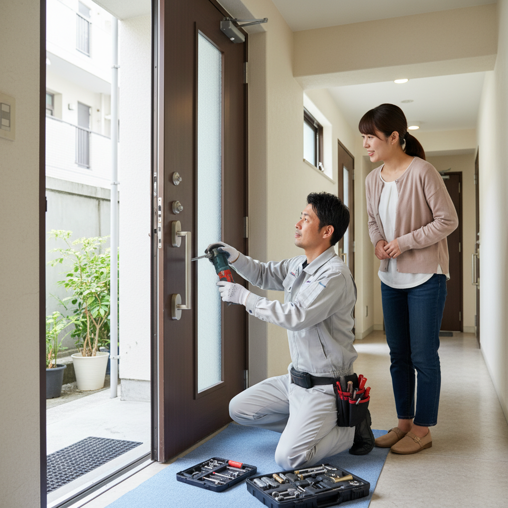 東京都江東区平野で多いドア修理｜クローザー・蝶番・ドアノブ交換
