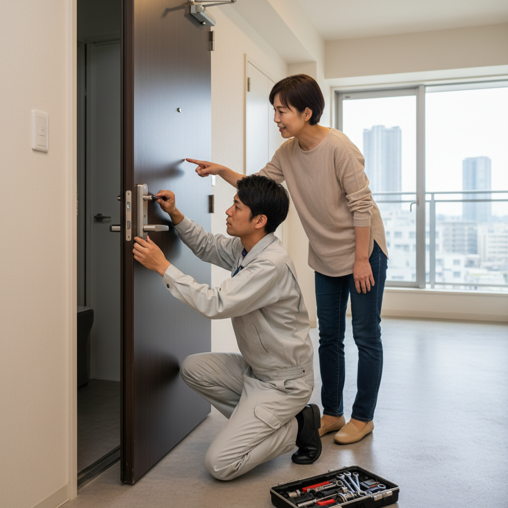 東京都江東区有明で多いドアのトラブルと修理