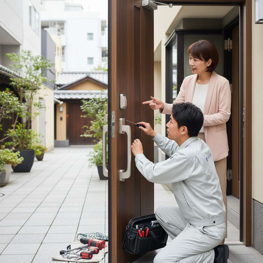 東京都港区元麻布で多いドア修理｜ドアクローザー・蝶番・ドアノブ