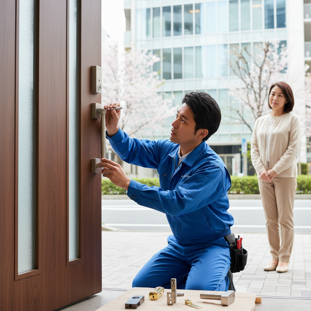 東京都港区港南でドア修理！ドアクローザー・蝶番・ドアノブ交換