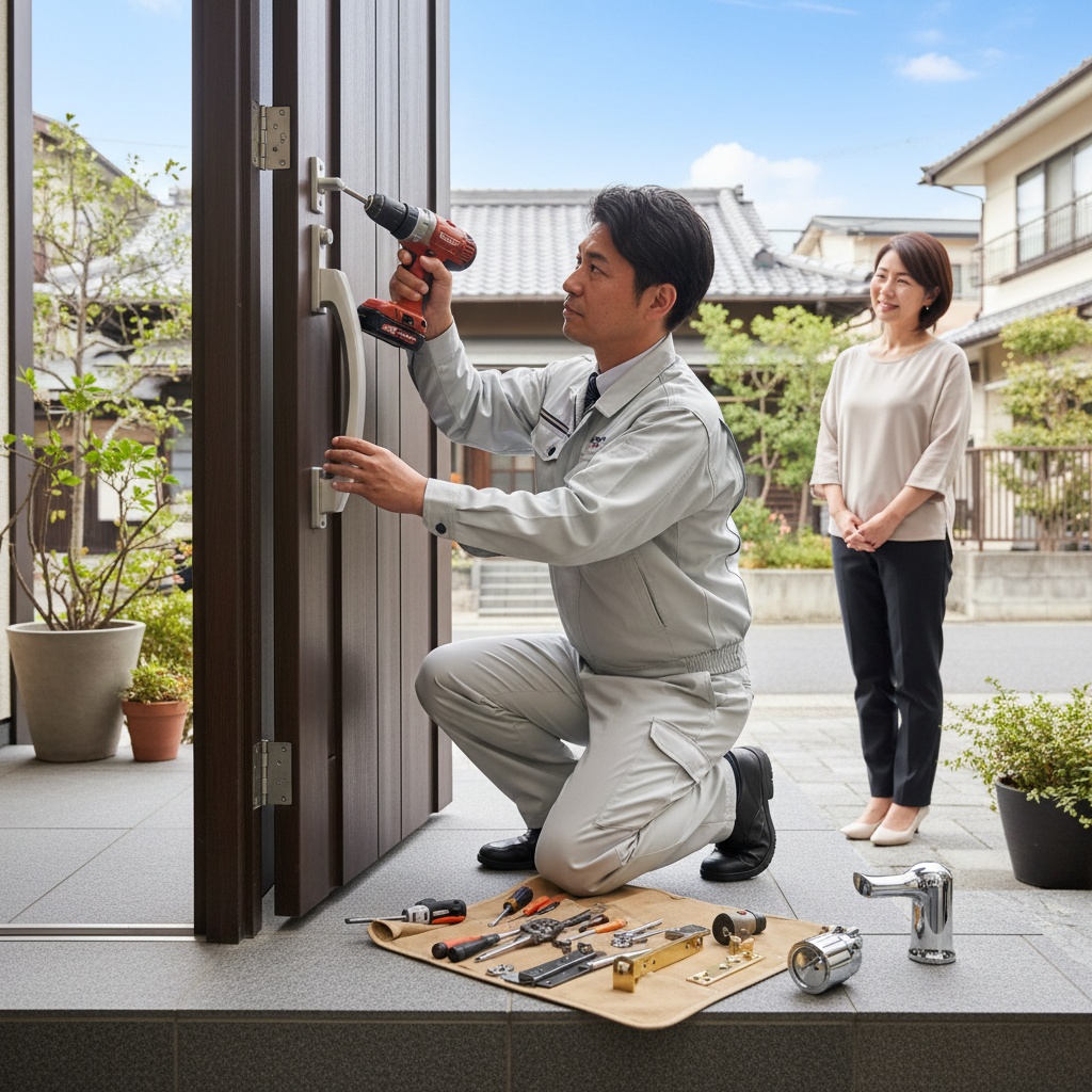 東京都港区北青山で迅速対応！ドアクローザー・蝶番・ドアノブの修理・交換