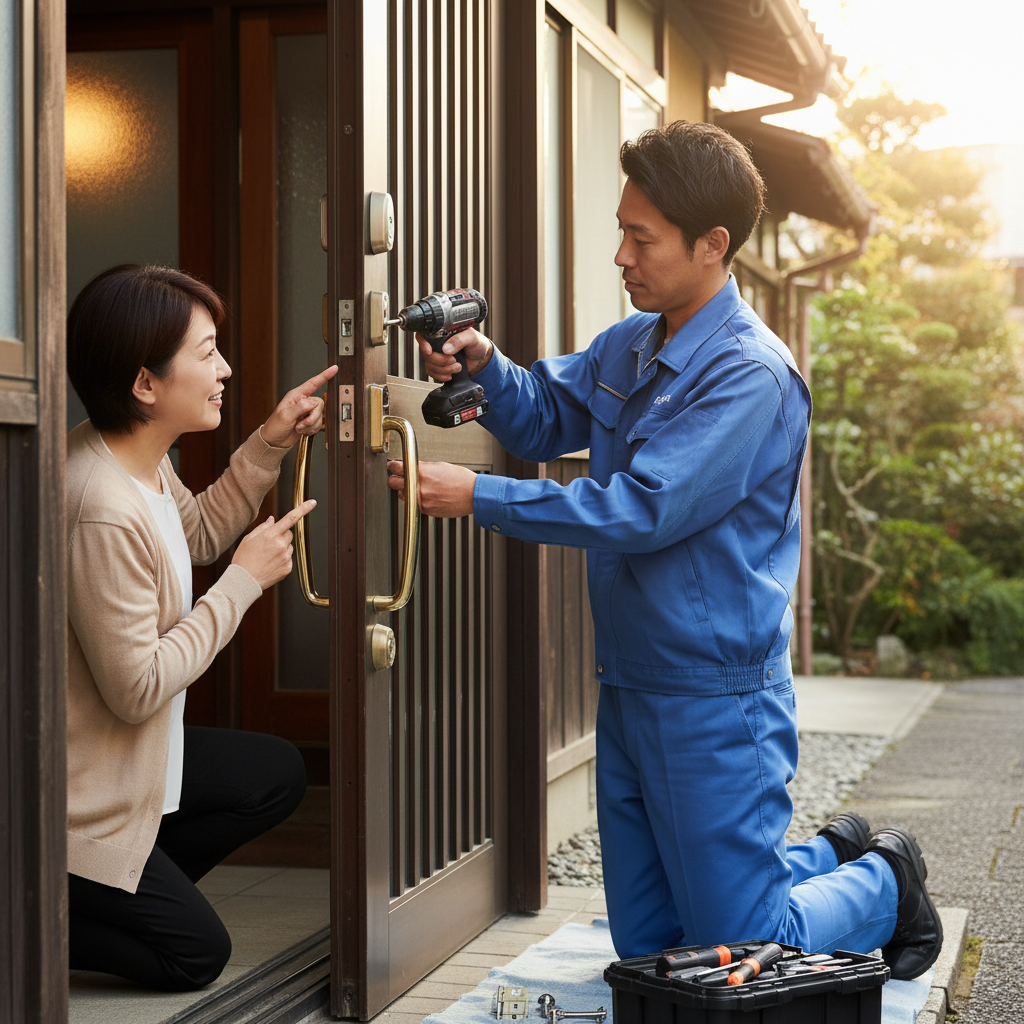 東京都国分寺市西町で多いドア修理：ドアクローザー・蝶番・ドアノブの交換