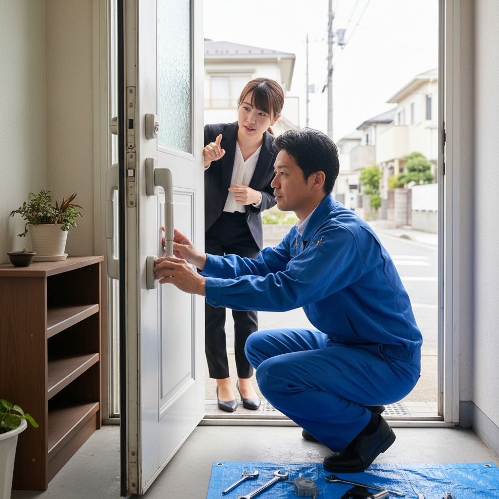 東京都国分寺市北町で多いドア修理｜ドアクローザー・蝶番・ドアノブ交換