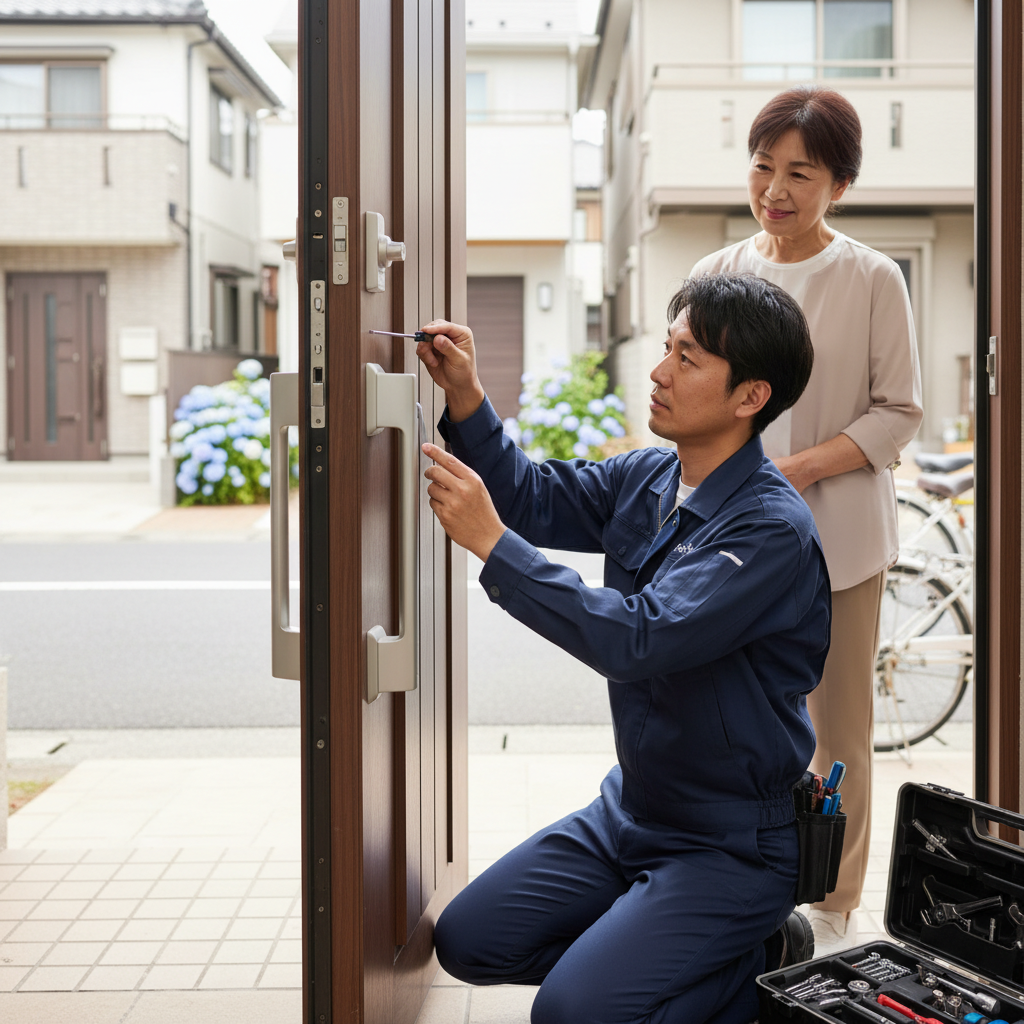 東京都国分寺市本町で多いドア修理：ドアクローザー/蝶番/ドアノブ