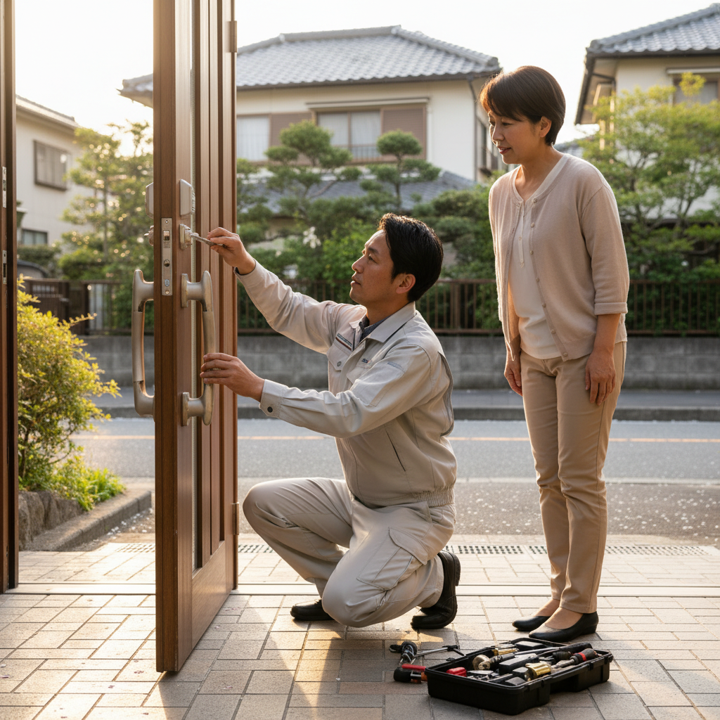 東京都国立市西で多いドア修理|クローザー・蝶番・ドアノブ