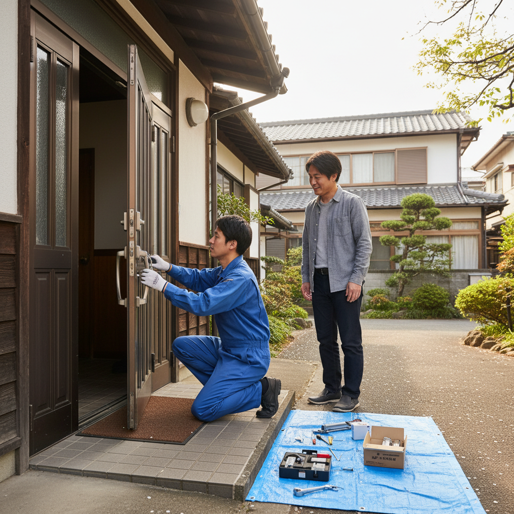 東京都国立市谷保で多いドアのトラブル｜ドアクローザー・蝶番・ドアノブ修理