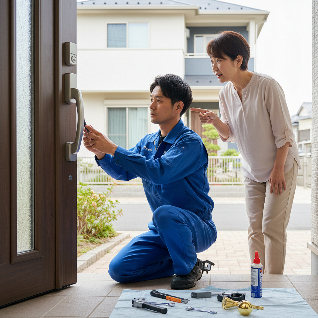 東京都国立市富士見台で多いドアのトラブルと修理