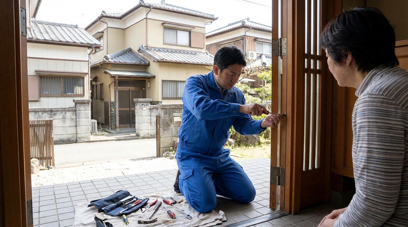 埼玉県行田市で多いドア修理：蝶番・ドアノブ・建付け調整