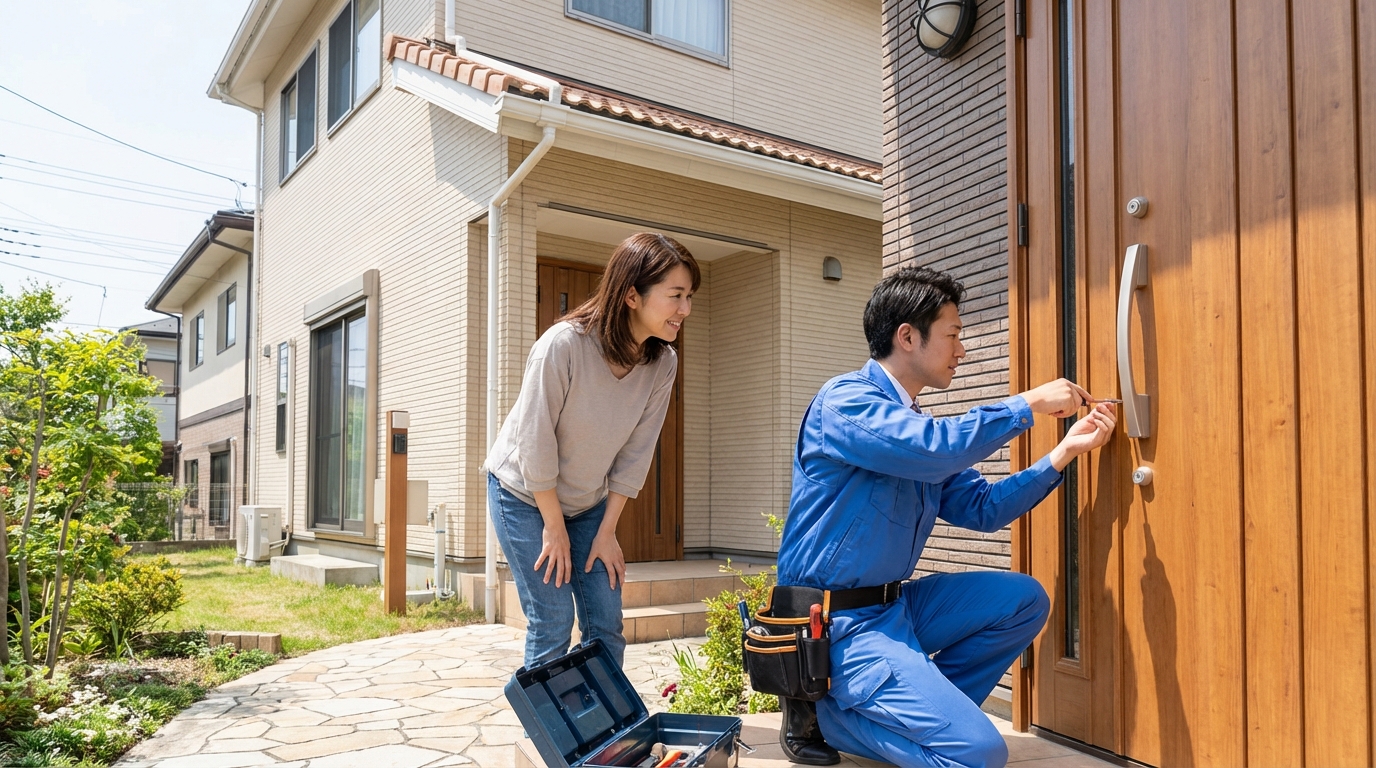埼玉県三郷市で多いドア修理：蝶番・ドアノブ交換、建付け調整