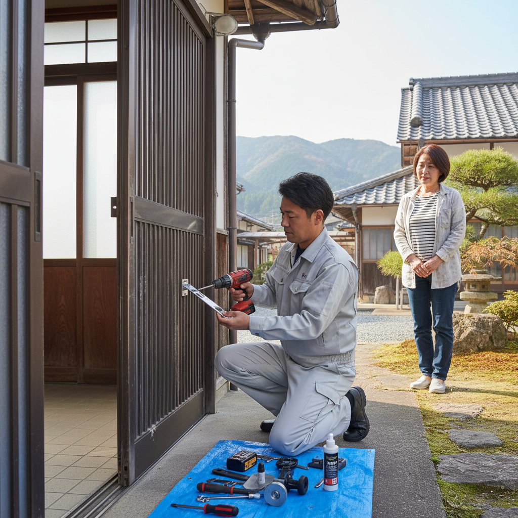 神奈川県山北町で多いドア修理：蝶番・ドアノブ交換、建付け調整