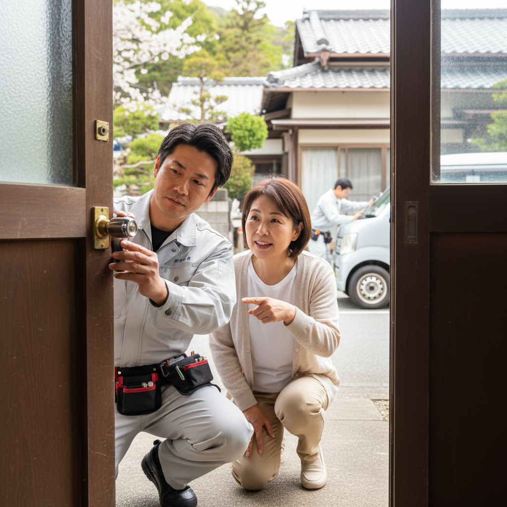 神奈川県小田原市で多いドア修理：蝶番・ドアノブ・建付け調整