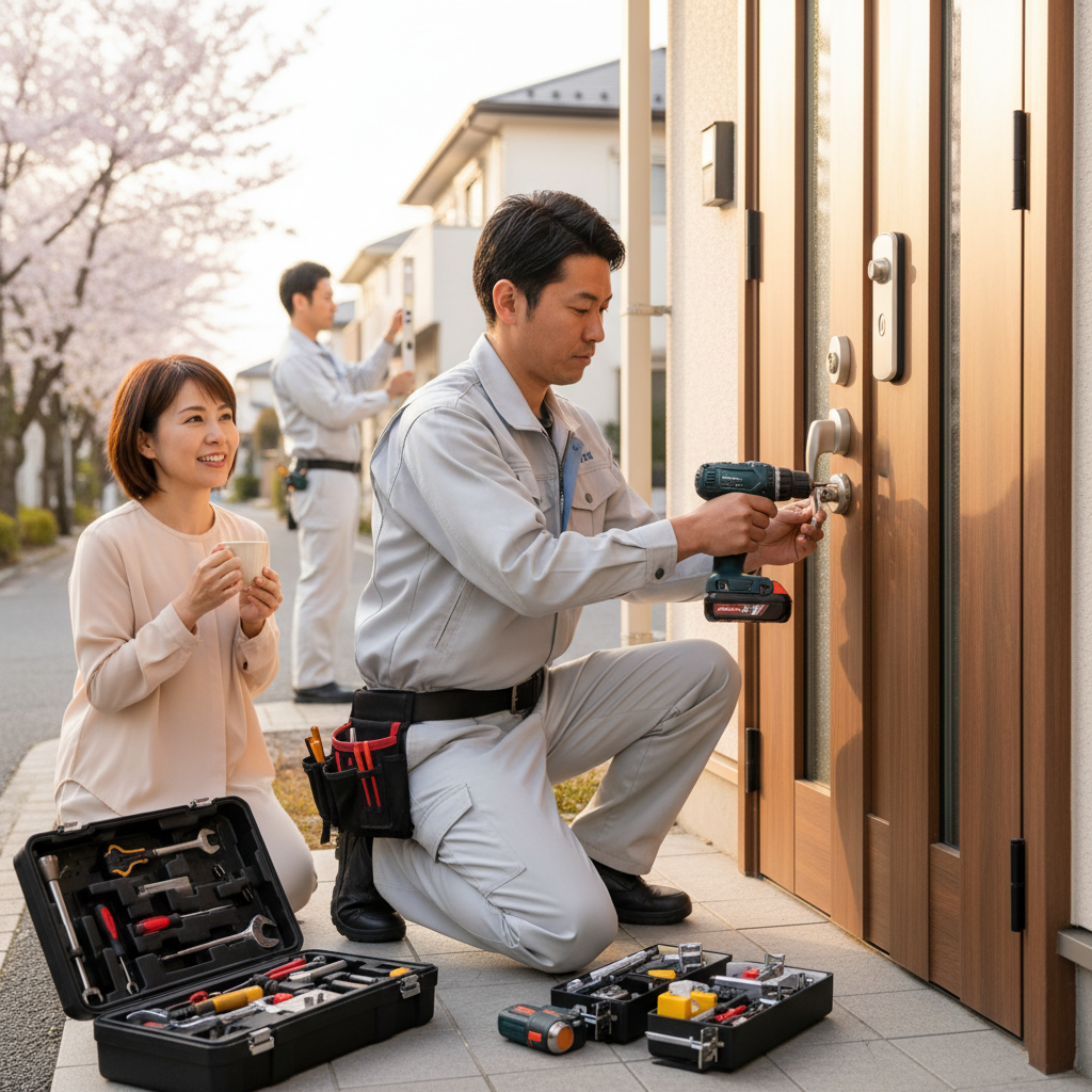 神奈川県大和市で多いドア修理：蝶番・ドアノブ交換、建付け調整