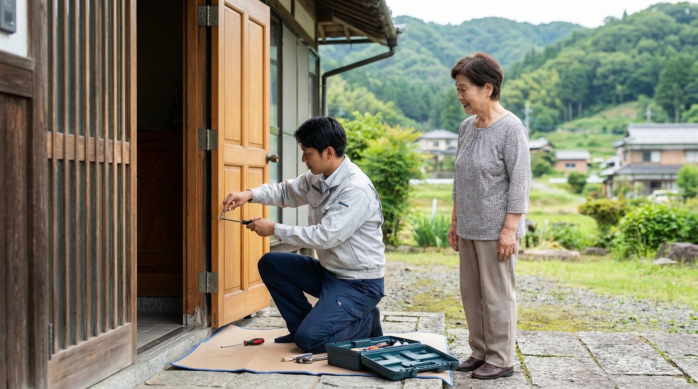 埼玉県ときがわ町のドア修理:料金相場、事例紹介、依頼の流れ
