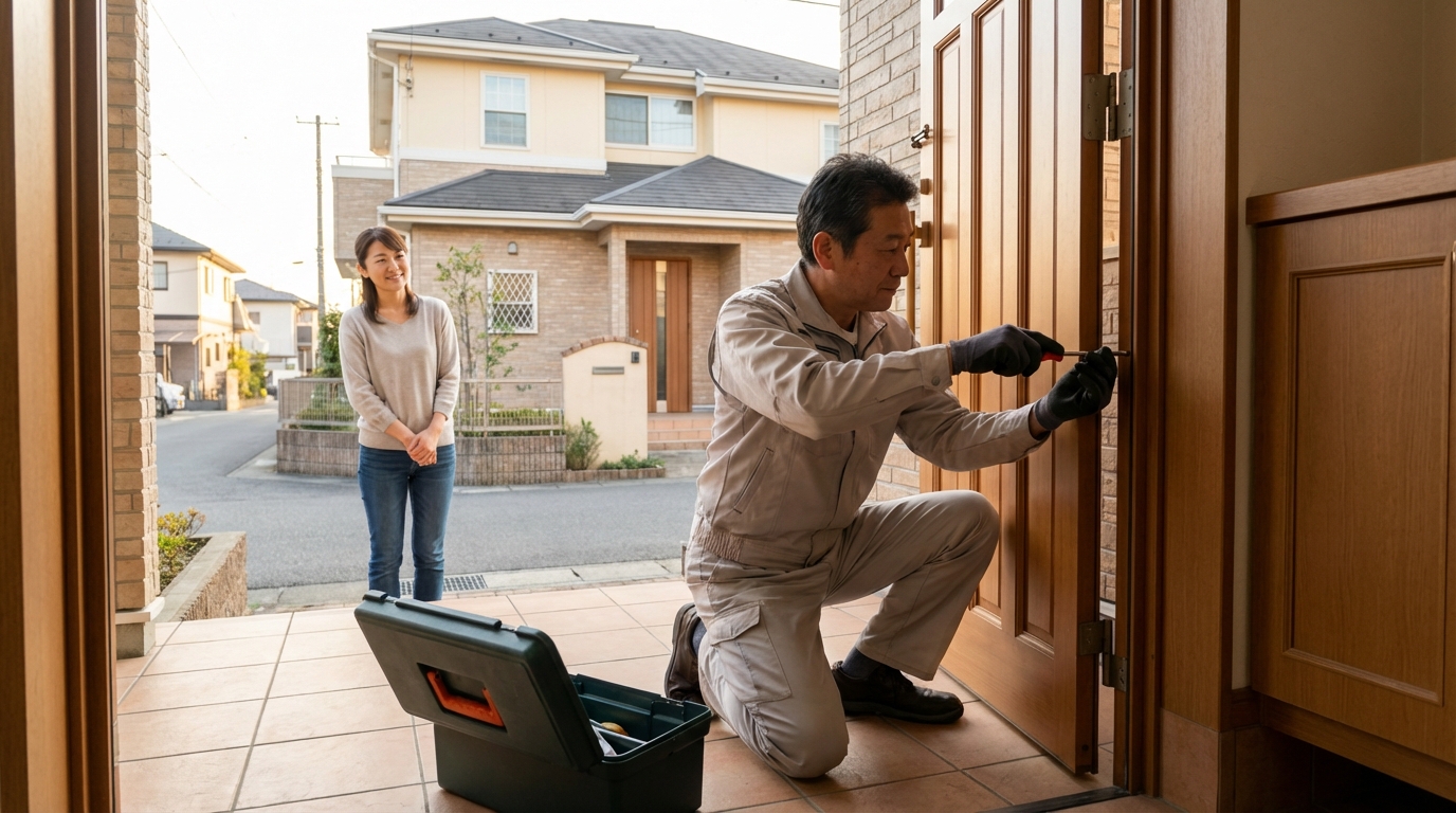 埼玉県新座市 ドア修理の料金・事例・依頼の流れ:スムーズな依頼のために